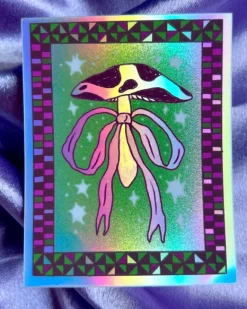 Alex Luciano - Mushroom Bow Holographic Sticker | Stickers, Stationery & Scrapbooking