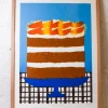 Alice Oehr - FRAMED Silkscreen Cake Print - Peaches and Cream Spiced Cake *PICK-UP ONLY* | Art & Prints