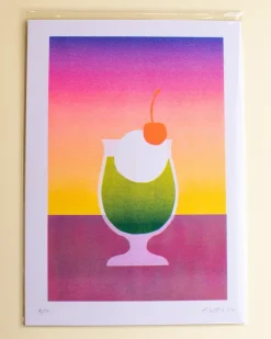 Alice Oehr - Sweet Tooth Riso Print - Melon Float - A4 | Art & Prints