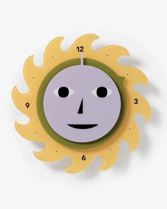 Areaware x Dusen Dusen - Everybody Clock - Yellow/Green/Purple | Home Decor