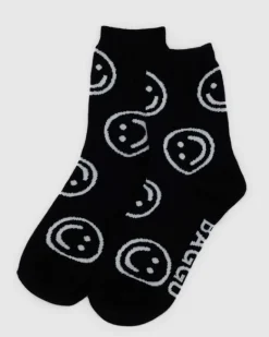 Baggu - Crew Sock - Black Happy | Socks