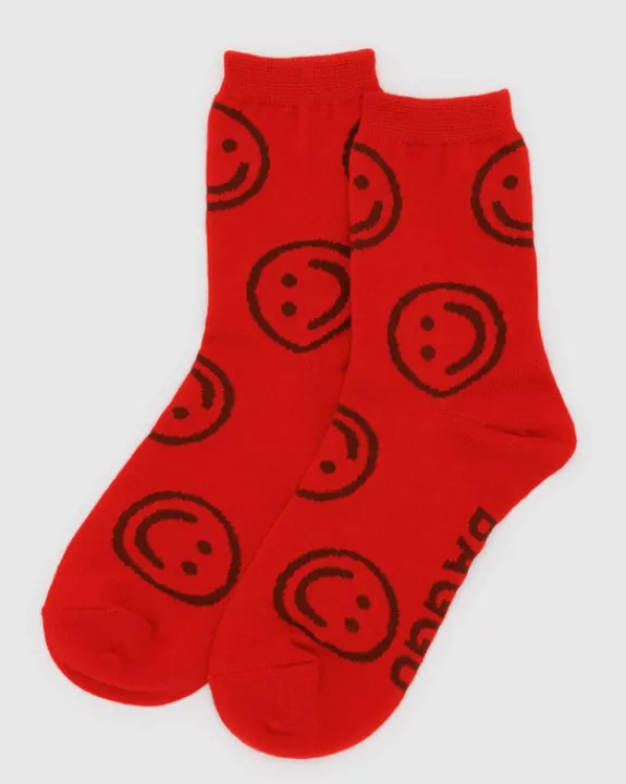 Baggu - Crew Sock - Red Happy | Socks