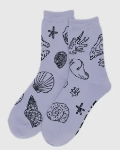 Baggu - Crew Sock - Shells Light Blue | Socks