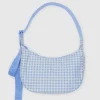 Baggu - Medium Nylon Crescent Bag - Light Blue Gingham | Bags