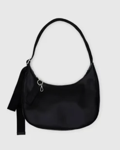 Baggu - Medium Recycled Leather Crescent Bag - Black | Bags