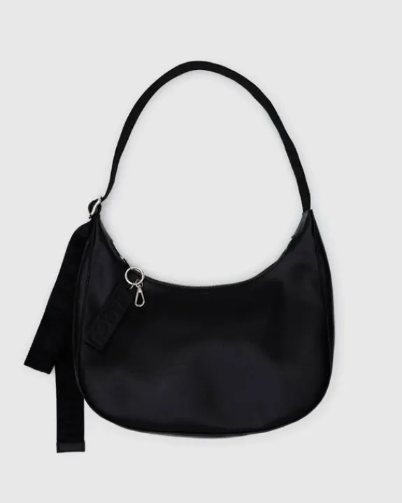 Baggu - Medium Recycled Leather Crescent Bag - Black | Bags
