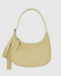 Baggu - Medium Recycled Leather Crescent Bag - Straw | Bags