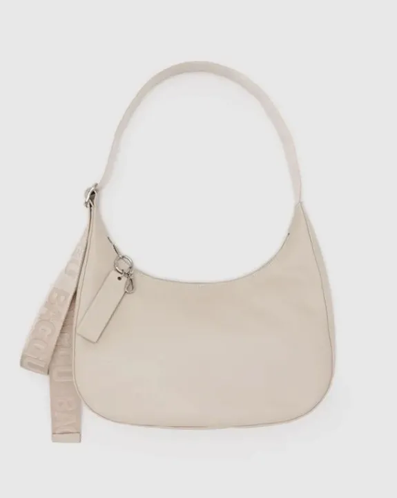 Baggu - Medium Recycled Leather Crescent Bag - Stone | Bags