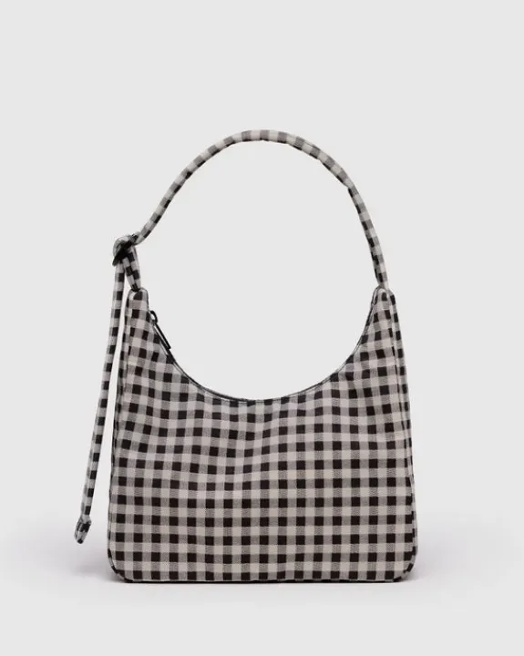 Baggu - Mini Nylon Shoulder Bag - Black & White Gingham | Bags