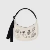 Baggu - Small Nylon Crescent Bag - Embroidered Shells | Keyrings & Bag Charms | Bags