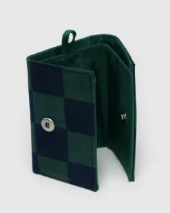 Baggu - Snap Wallet - Navy Green Check | Bags