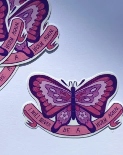 Carla Adams - I will never be a worm again vinyl sticker | Keyrings & Bag Charms | Stickers, Stationery & Scrapbooking