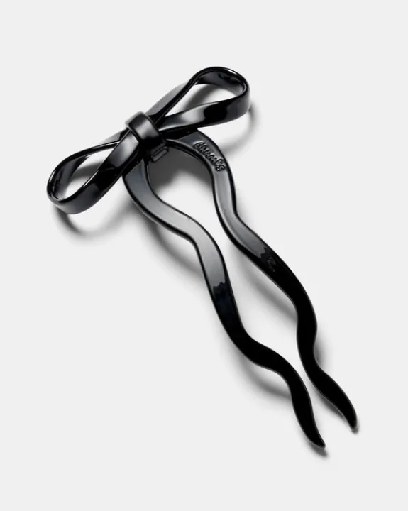 Chunks - Bow Hairpin in Black - Large | Hair Accessories