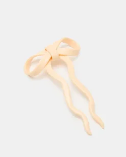 Chunks - Bow Hairpin in Cream - Small | Hair Accessories