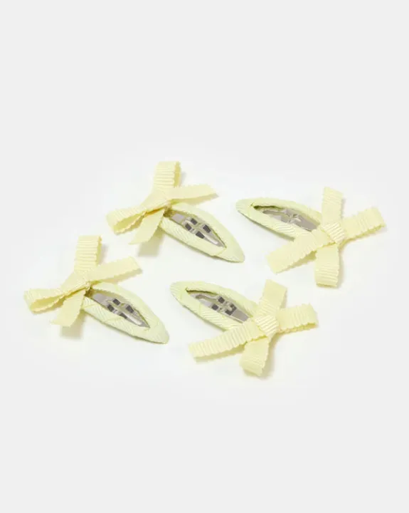 Chunks - Bow Snap Clips in Butter | Hair Accessories