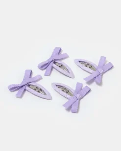 Chunks - Bow Snaps in Lilac | Hair Accessories