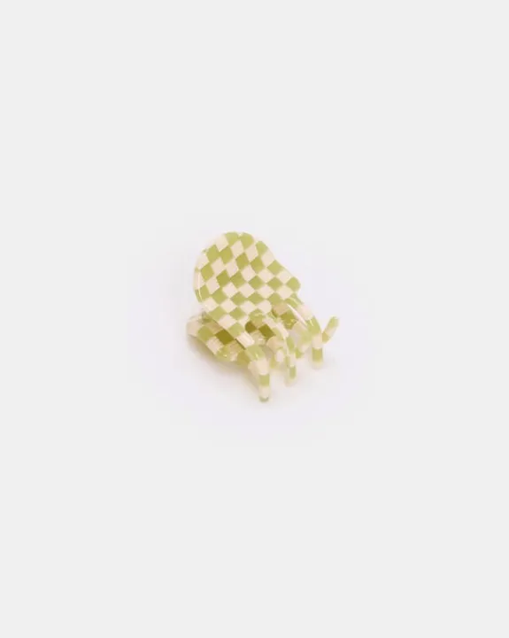 Chunks - Mini Claw - Olive Check | Hair Accessories