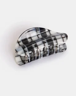 Chunks - Suki Claw - Black + White Plaid | Hair Accessories