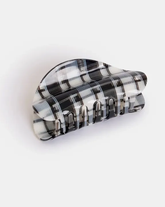 Chunks - Suki Claw - Black + White Plaid | Hair Accessories