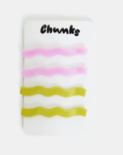 Chunks - Wavy Slides - Lilac + Chartreuse | Hair Accessories