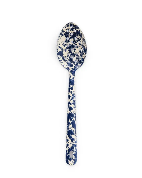 Crow Canyon - Splatter Large Slotted Spoon - Navy & Cream | Chopping & Serving | Fun Things For The Kitchen