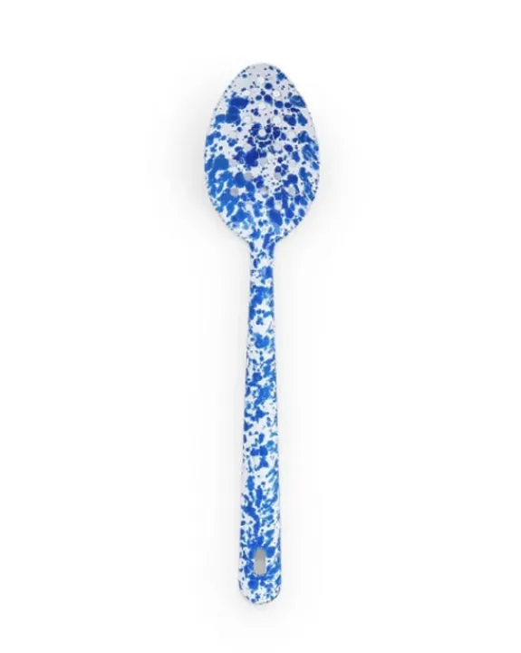 Crow Canyon - Splatter Large Slotted Spoon - Blue Splatter | Chopping & Serving | Fun Things For The Kitchen