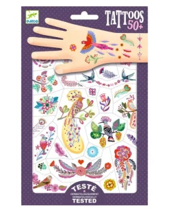 Djeco - Bright Birds Temporary Tattoos | Kids Kids Craft & Activities