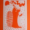 Graphic Nugget - Orange Squirrel Riso Print - A4 | Art & Prints