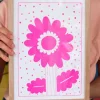 Graphic Nugget - Pink Flower Riso Print - A4 (framed) | Art & Prints | Home Decor