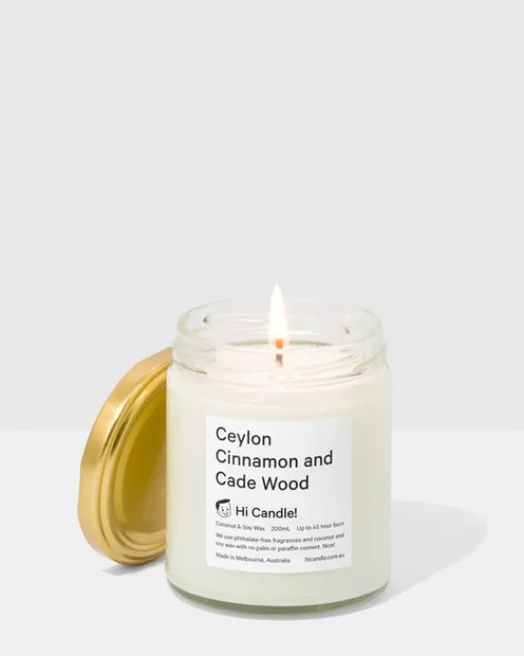 Hi Candle! - Ceylon Cinnamon and Cade Wood | Candles & Holders