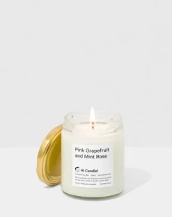 Hi Candle! Hi Candle - Grapefruit and Mint Rose | Scented Candles & Room Sprays | Scent & Care