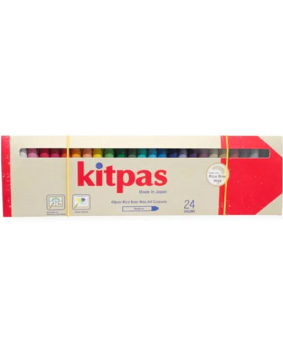 Kitpas Medium Stick Rice Wax Crayons - 24 Colours | Kids Kids Craft & Activities | Stickers, Stationery & Scrapbooking