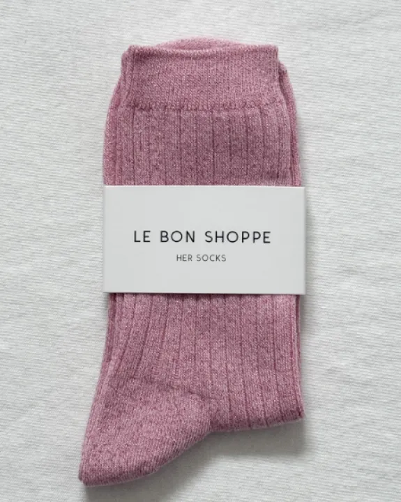 Le Bon Shoppe - Her Socks Lurex - Sparkling Rose | Socks