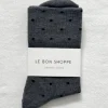 Le Bon Shoppe - Sneaker Socks - Polka Dot - Charcoal / Black | Socks