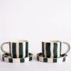 Magazin Minori - Espresso Stripes - Gentle Green (Set of 2 Espresso Cups & Saucers) | Mugs & Glasses