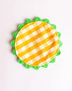Mardi Powell - Coaster - Yellow and Green Ricrac | Fun Things For The Kitchen