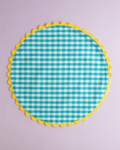 Mardi Powell - Placemat - Aqua and Yellow Ricrac | Tableware | Home Decor