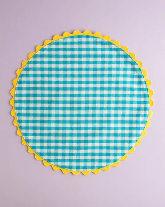 Mardi Powell - Placemat - Aqua and Yellow Ricrac | Tableware | Home Decor