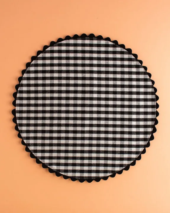 Mardi Powell - Placemat - Black/white and Black Ricrac | Tableware | Home Decor