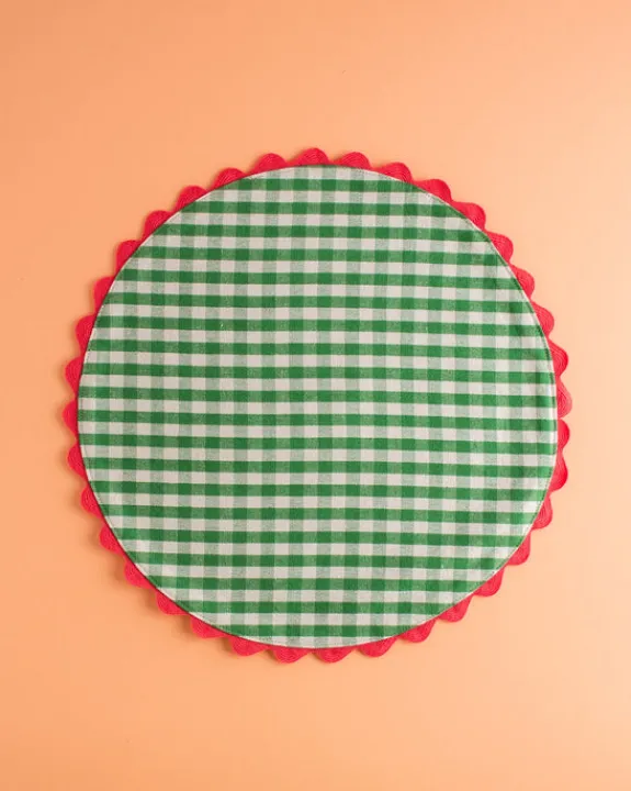 Mardi Powell - Placemat - Green and Pink Ricrac | Tableware | Home Decor