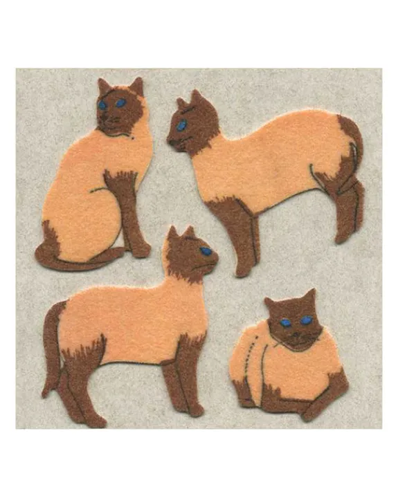 Sticker Magic Stickermagic - Furry Tear-off Stickers Square - Siamese Cats | Kids Kids Craft & Activities | Stickers, Stationery & Scrapbooking