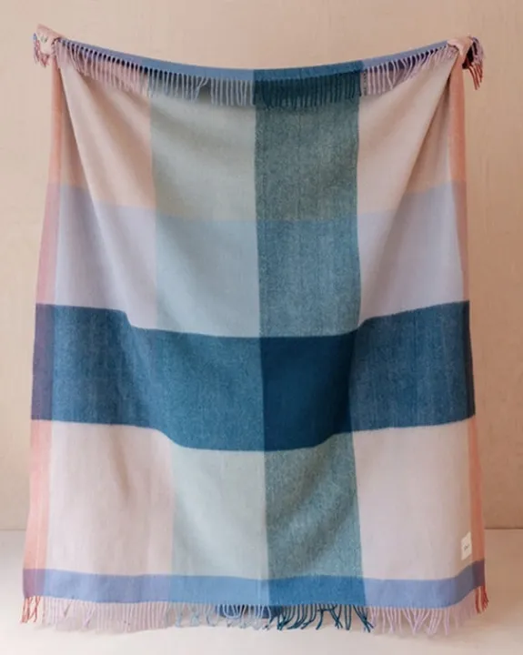TBco - Recycled Wool Blanket in Apricot Frame Check | Blankets, Throws & Cushions