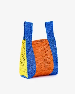 VERLOOP | knits Verloop Knits - Raffia Crochet Mini Bag - Cobalt Yellow | Scarves | Bags