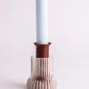 Warren u0026 Laetitia Warren & Laetitia - Double Candle Holder (Tall) - Brown | Candles & Holders