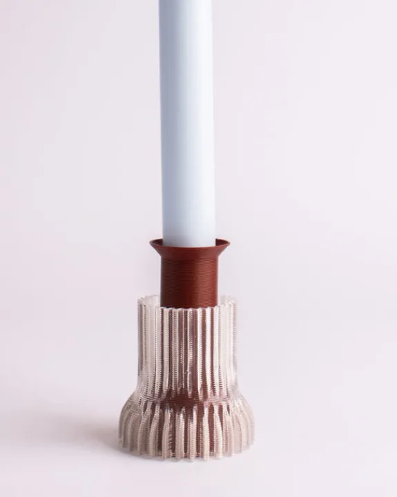 Warren u0026 Laetitia Warren & Laetitia - Double Candle Holder (Tall) - Brown | Candles & Holders