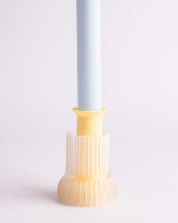 Warren u0026 Laetitia Warren & Laetitia - Double Candle Holder (Tall) - Pastel Yellow | Candles & Holders
