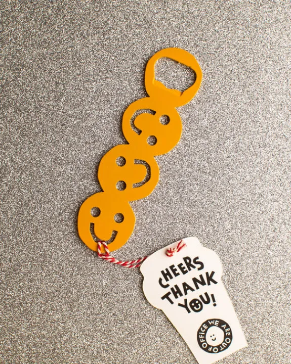 we are out of office - Cheersie Bottle Opener - Sunny Yellow | Fun Things For The Kitchen
