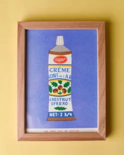 we are out of office - FRAMED Riso Print - A tube of chestnut spread | Art & Prints