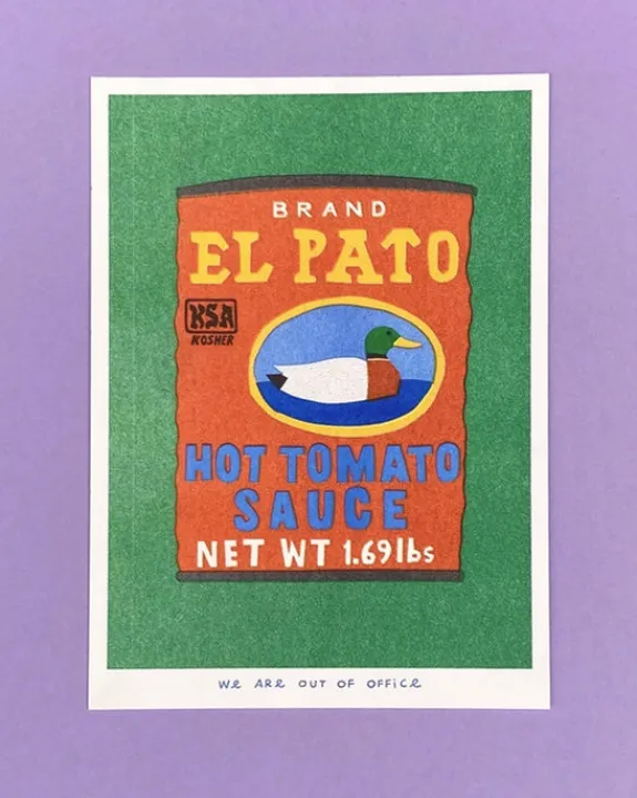 we are out of office - Riso Print - A Can Of Hot Tomato Sauce | Art & Prints