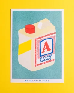 we are out of office - Riso Print - Container of Ketjap Manis | Art & Prints
